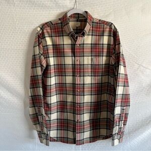 J. Crew Vintage Oxford Button Down Long Sleeve Shirt Red and Black Plaid Medium